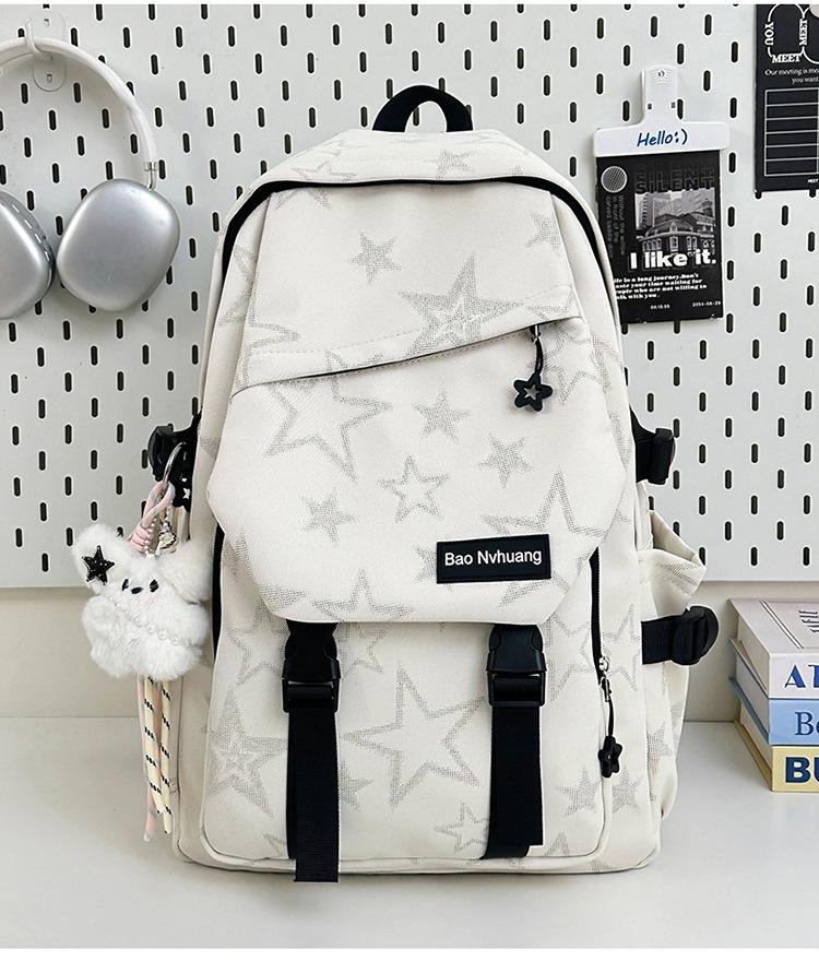 Schoolbag Niche Ins Wind Large Capacity Multi-pocket Backpack High Value Backpack Junior High School Ultra-light and Thin Student Schoolbag