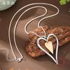 New hollow brushed love long pendant, women's simple and high-end heart-shaped snake chain long necklace