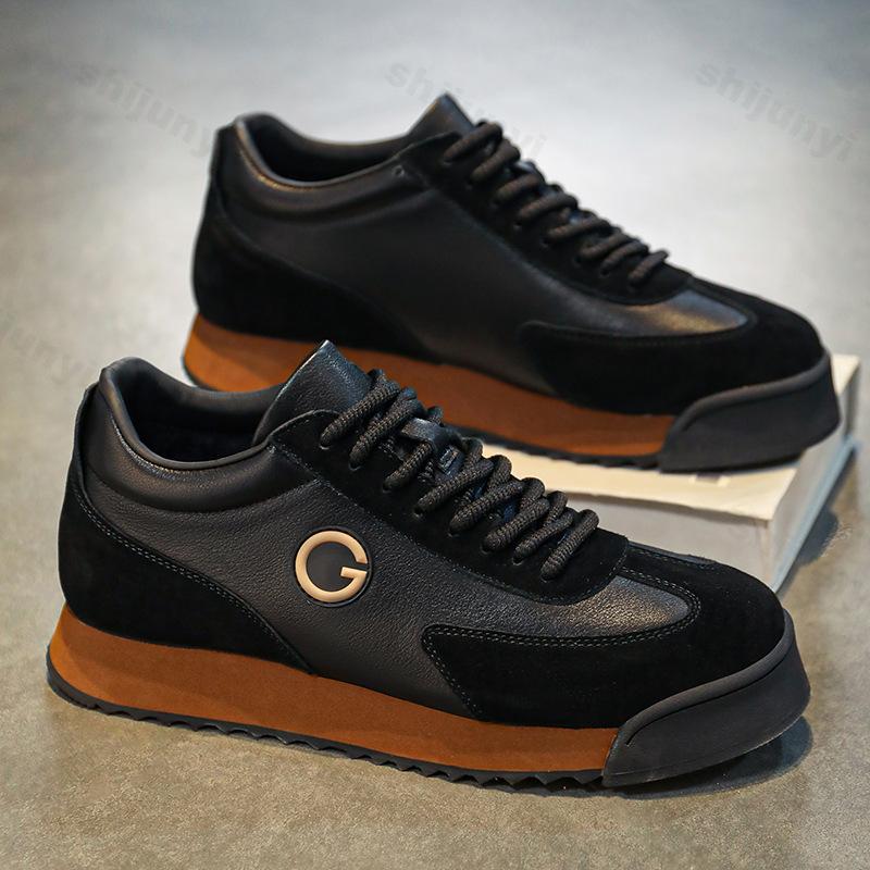 Men Casual Shoes Spring Autumn Low-top Retro Classic Student Trendy Leather Shoe Outdoor Fashion Non-slip Running Sneakers