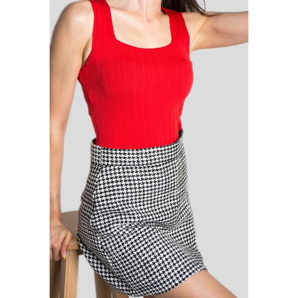 Arvila Damen-Bluse, ärmellos, dicke Träger, Unterhemd, schmal, Sommer, quadratischer Kragen, Strickwaren