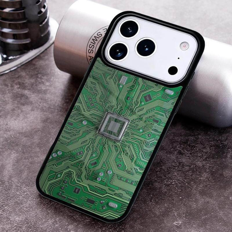 Motherboard Circuit Board Phone Case for iPhone 17 16 15 Pro Max Air 14 13 12 11 Plus Shockproof Capa Cover