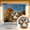 Reusable Animal Wall Decals for Windows Autumn Static Window Sticker with Cute Animals & Maple Leaves, Removable Harvest Self Adhesive Glass Stickers