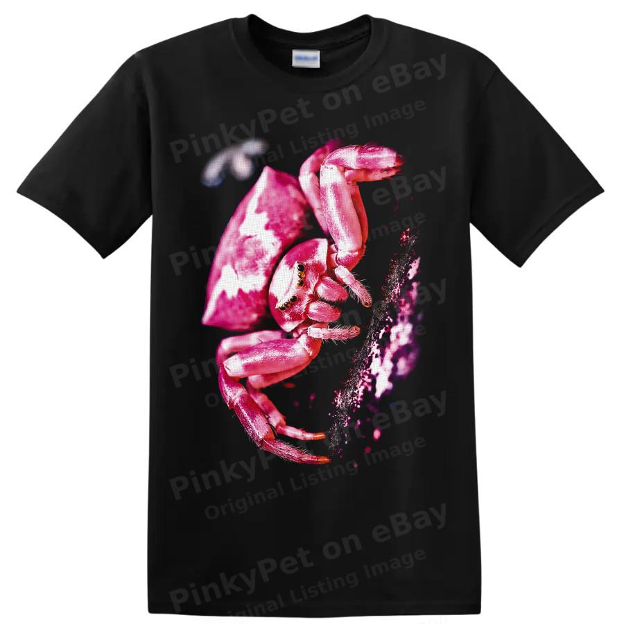 Crab Spider T Shirt Pink Arachnid Macro Nature Wildlife Graphic Tee for Fans