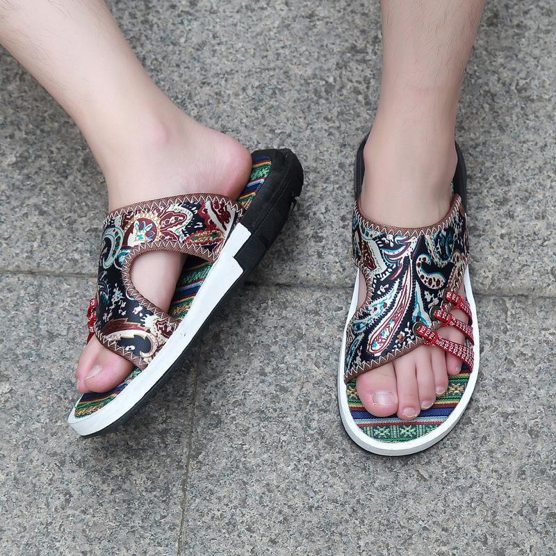 Wish Foreign Trade Large Size Fashion Platform Slippers Men's Summer Wear Trend One-word Drag Men's Beach Sandals