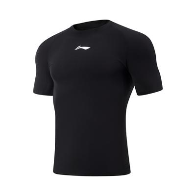 Comfortable Slim Fit Simple Sports Round Neck Short Sleeve T-Shirt Men Tops Black AUDV069-2
