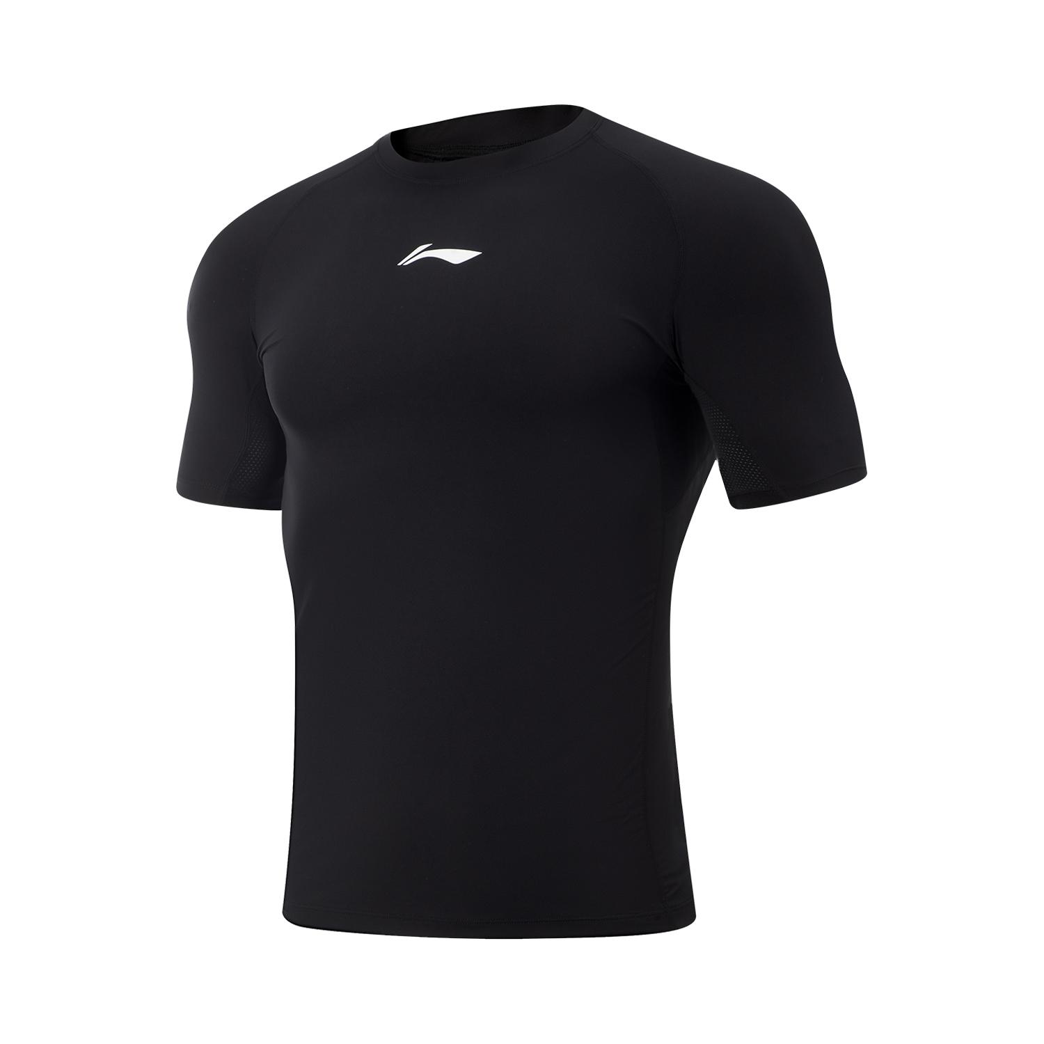 

Li-Ning Comfortable Slim Fit Simple Sports Round Neck Short Sleeve T-Shirt Men Tops Black AUDV069-2 3XL