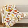 Cute Squirrel Design Flannel Fleece Throw Blanket Bound Edge, Soft Cozy Warm Sofa Cover for Home Casual Relax & Decor