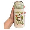 Leak Proof Double Drinking Water Cup Cartoon Iced Coffee Cup Drinkware Straw Bottle  Outdoor