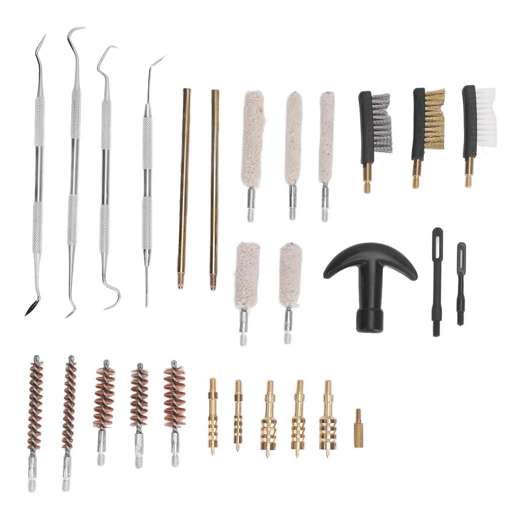 28PCS Hunting Supplies Cleaning Kit Copper Barrel Cleaning Rod Kit with Carrying Case for Pipe Dust