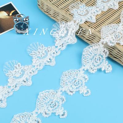 Larghezza 9 cm Corda Pelosa Pizzo Osso d'Auto Perline Argentate Pizzo Codice a Barre Accessori per Abbigliamento Polsini Abiti Decorazione Scollo