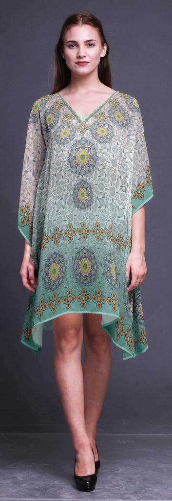 Phagun Ladies Kaftan Holiday Loungewear Midi Dress Beach Coverup-4X-5X