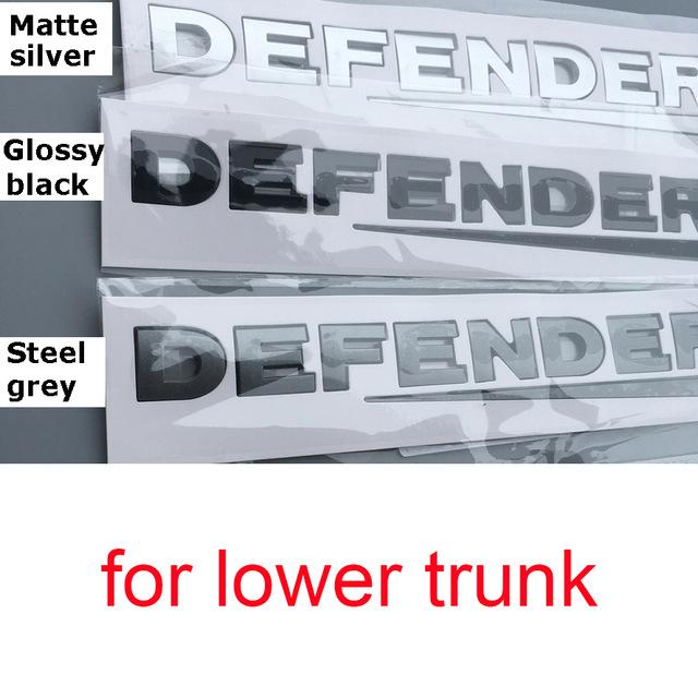 cxjva7 Car Styling Refitting Front Hood and Lower Trunk Sticker Glossy Black Carbon Fiber Letters Emblem for Land Rover DEFENDER Badge