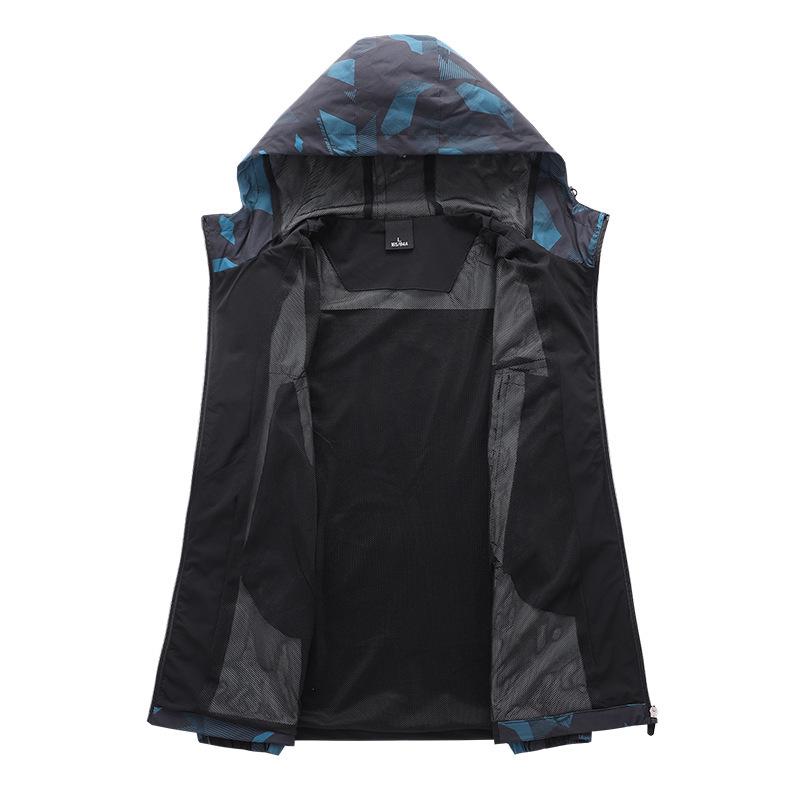 Men's Spring/Autumn Quick-Dry Outdoor Hooded Windbreaker Jacket
