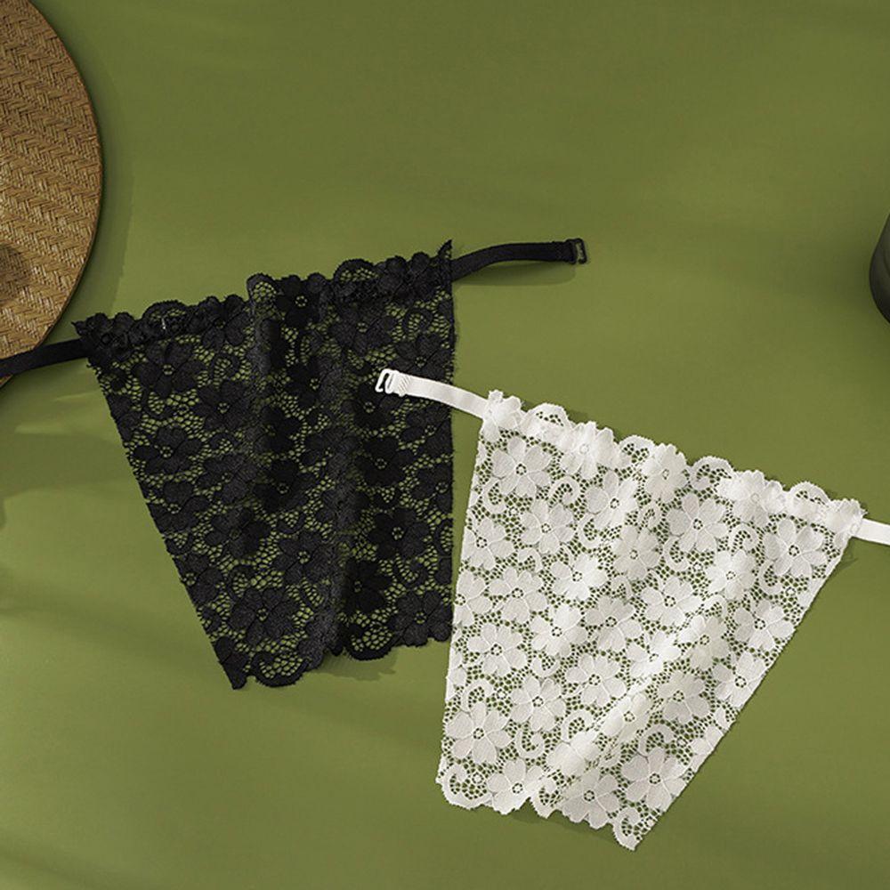 Anti-Glare Lining Flower Transparent Overlay Corset Korean Insert Wrap Strapless Bra Wrap Chest Piece Cover Women Tube Tops