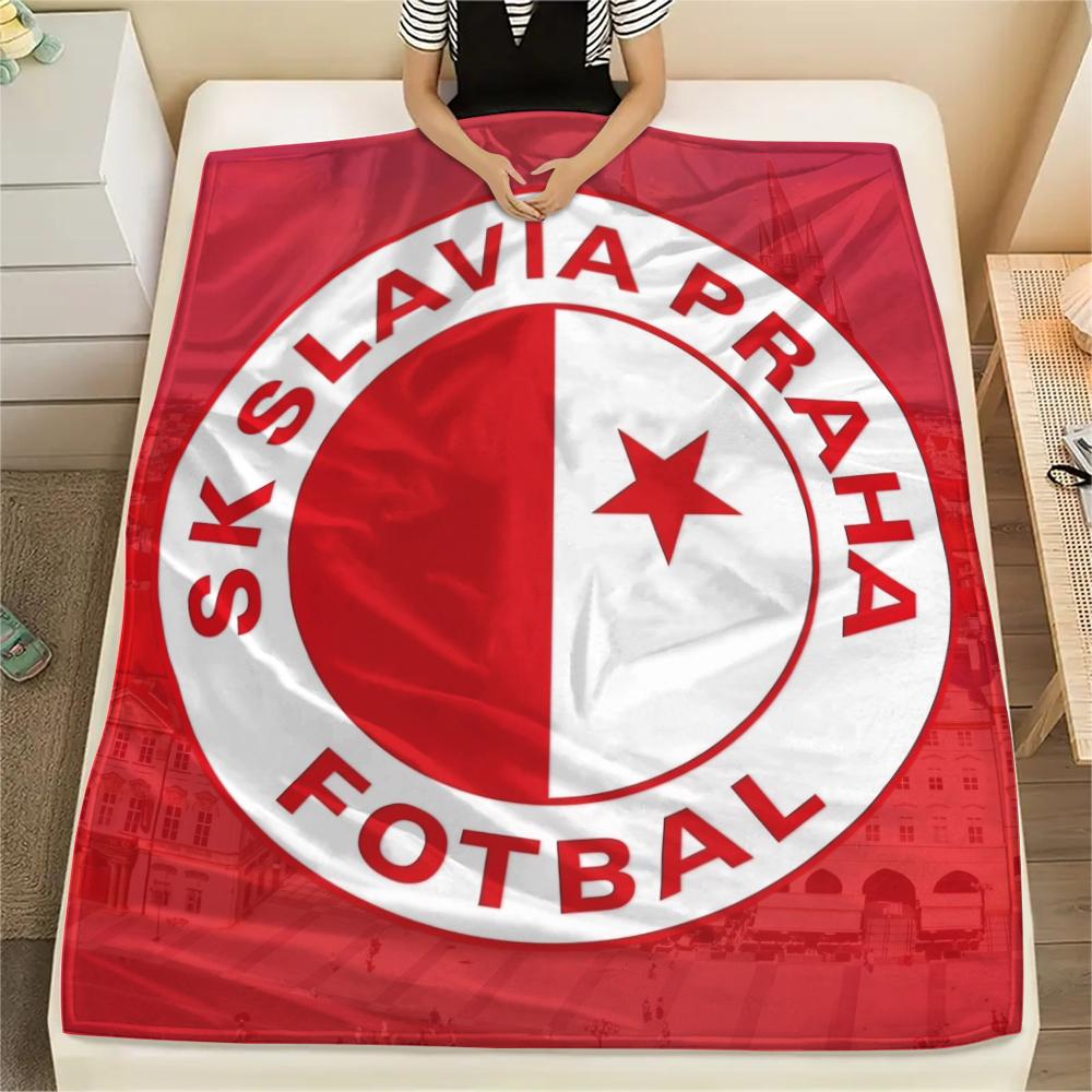 SK Slavia Praha, Coperta in Flanella con Fantasia, Alta Qualità, Confortevole per Tutte le Stagioni, Arredamento per la Casa, Calore e Comfort, Perfetta per Regali.