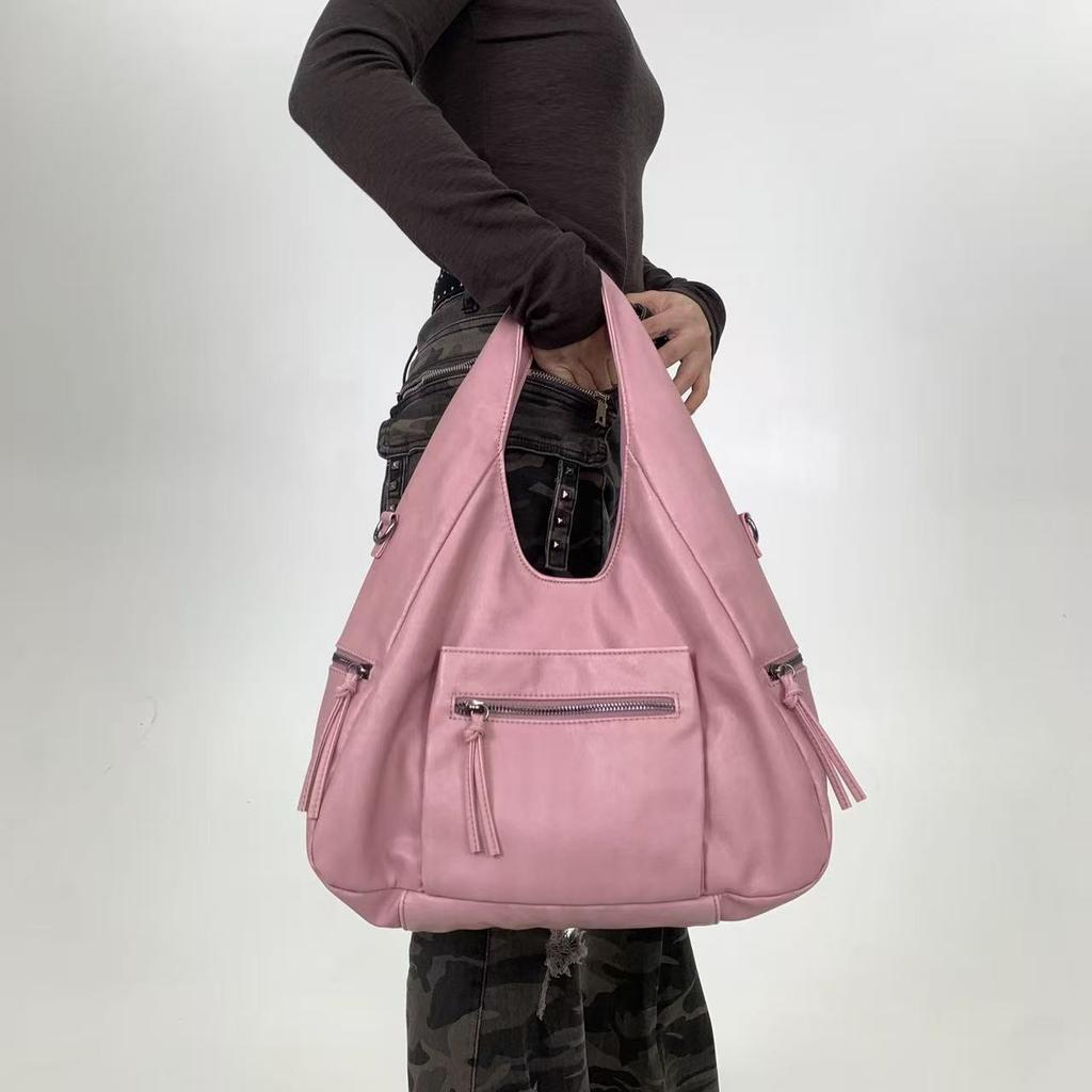Personalized Street Dark Style Women's Shoulder Bag with Large Capacity and Multiple Pockets, Millennium Retro Tote Bag