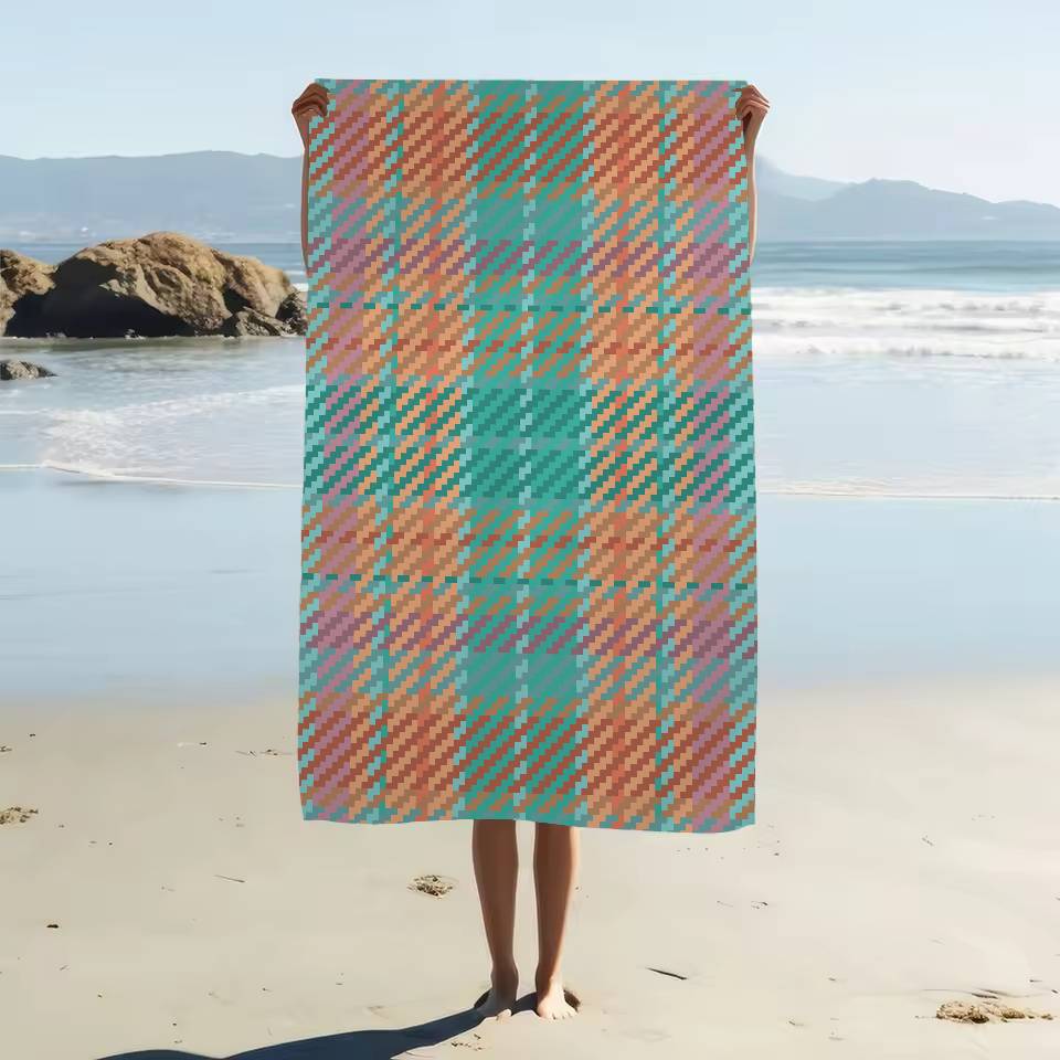 Schottischer Tartan-Print Mikrofaser Strandtuch Saugfähig Schnelltrocknend Weich Yoga Schwimmen Resort Bergsteigen Handtuch
