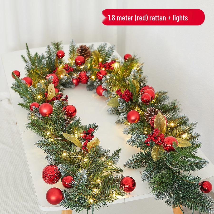 Weihnachtsszene Rattan Treppen- und Türhängekranz Ornament für Kamin, Einkaufszentrum, Hotel