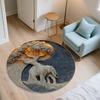 Sacred Elephant pattern round rug,Carpet Rug for Living Room Bedroom Playroom ,Non-slip Floor Mat,Holiday Gifts and Birthday Gifts.