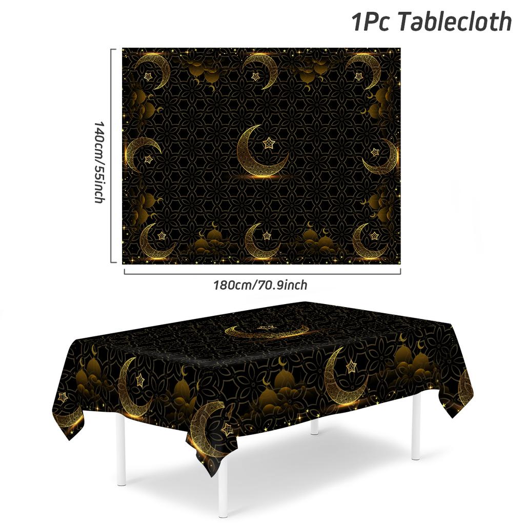 Ramadan Decoration Tablecloth EID Mubarak Decor For Home Tablecloth Ramadan Kareem Islamic Muslim Party Eid Al Adha Gifts 2024