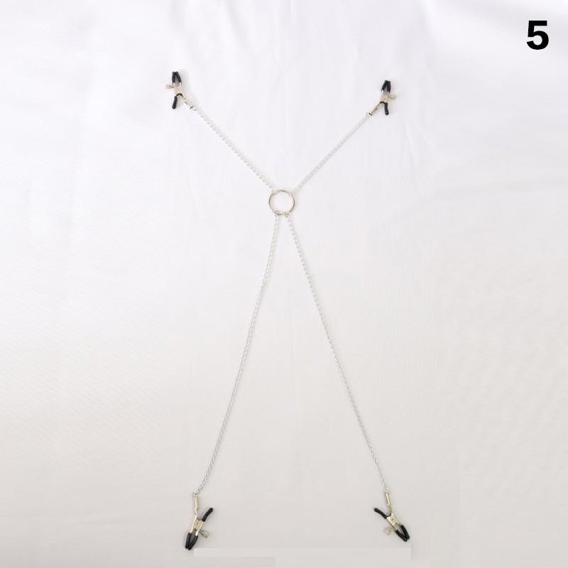Butterfly Style For Couples Stainless Steel Metal Chain Nipple Milk Clips Breast Clip Sex Slaves Nipple Clamps Sex Toys