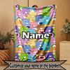 Custom Name Personalized Care Bears Print Blanket, Home Decor, Bedroom, Sofa, Camping, Couch, Gifts for Birthday ChristmasEnthusiasts
