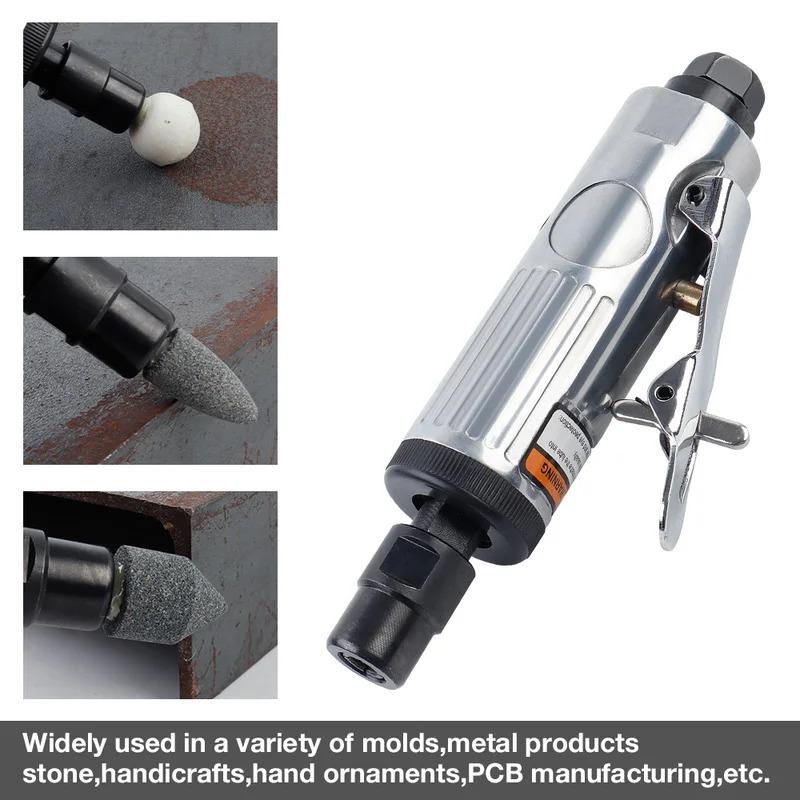 Air Die Grinder, with 1/4" and 1/8" Collets Pneumatic Tool Grinding Tool Set Deburring Tool, for Grinding/Rust Removal/Polishing