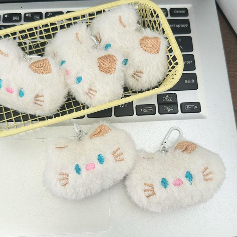 Cute Animal Keychains Cartoon Plush Blue Eyed Cat Keychains Kawaii Plush Doll Keychain Backpack Decoration Accessories Gifts