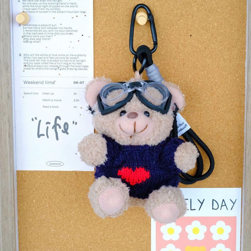 Dopamine Bear Plush Pendant With Cotton Filling For Backpack And Gift Use