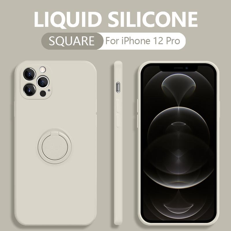 

Мягкий жидкий силиконовый чехол для телефона iPhone 15 14 Pro 13 12 Pro Max XS X XR 7 8 Plus SE 2020, противоударный чехол с кольцом-подставкой