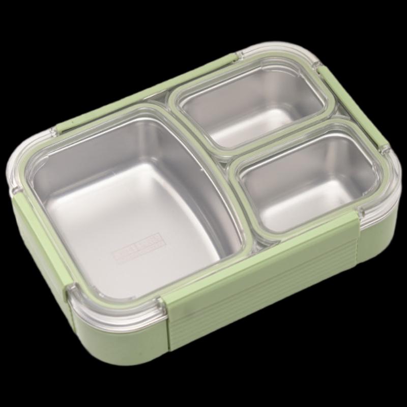 Abay 304 Stainless Steel 3-Compartment Lunch Box