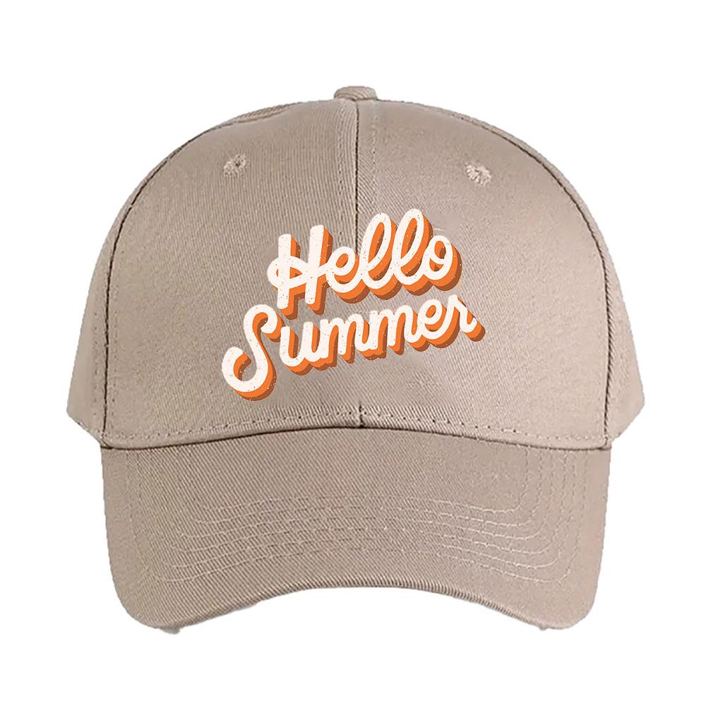 Hello summer Cap Woman Man Baseball Cap Adjustable with Curved Brim Duckbill Cap Protection Sun Hats