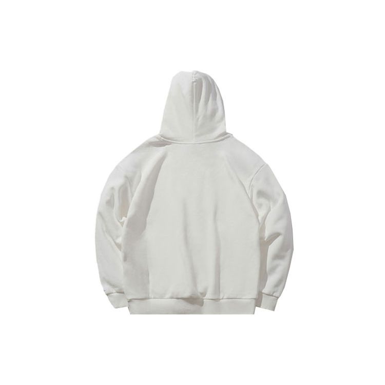 Li-Ning Fleece Lined Warm Long Sleeve Hoodie Unisex hoodies Cream AWDQD06-1