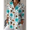 Women's Shirts Summer Floral Graphic Stylish Casual Long Sleeved Shirt Collar Regular Tops Daily Going Out Buttons Clothing