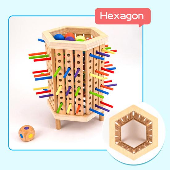 1 Set Wooden Stick Tower Dice Game with 36/42 Sticks 6 Balls Fine Motor Skills Colorful Stick Counting Math Educational