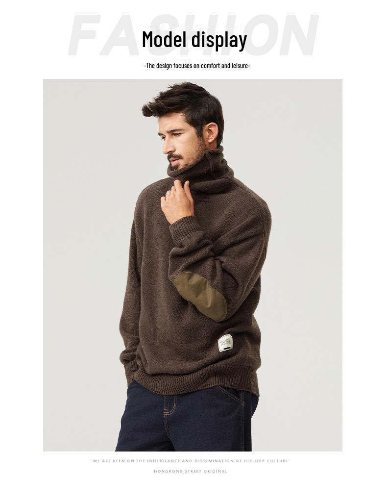 Pánský retro silný rolák - Podzimní/zimní ležérní úplet