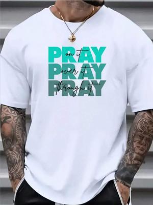 Pray Letter Print Four Seasons Unisex T-Shirt