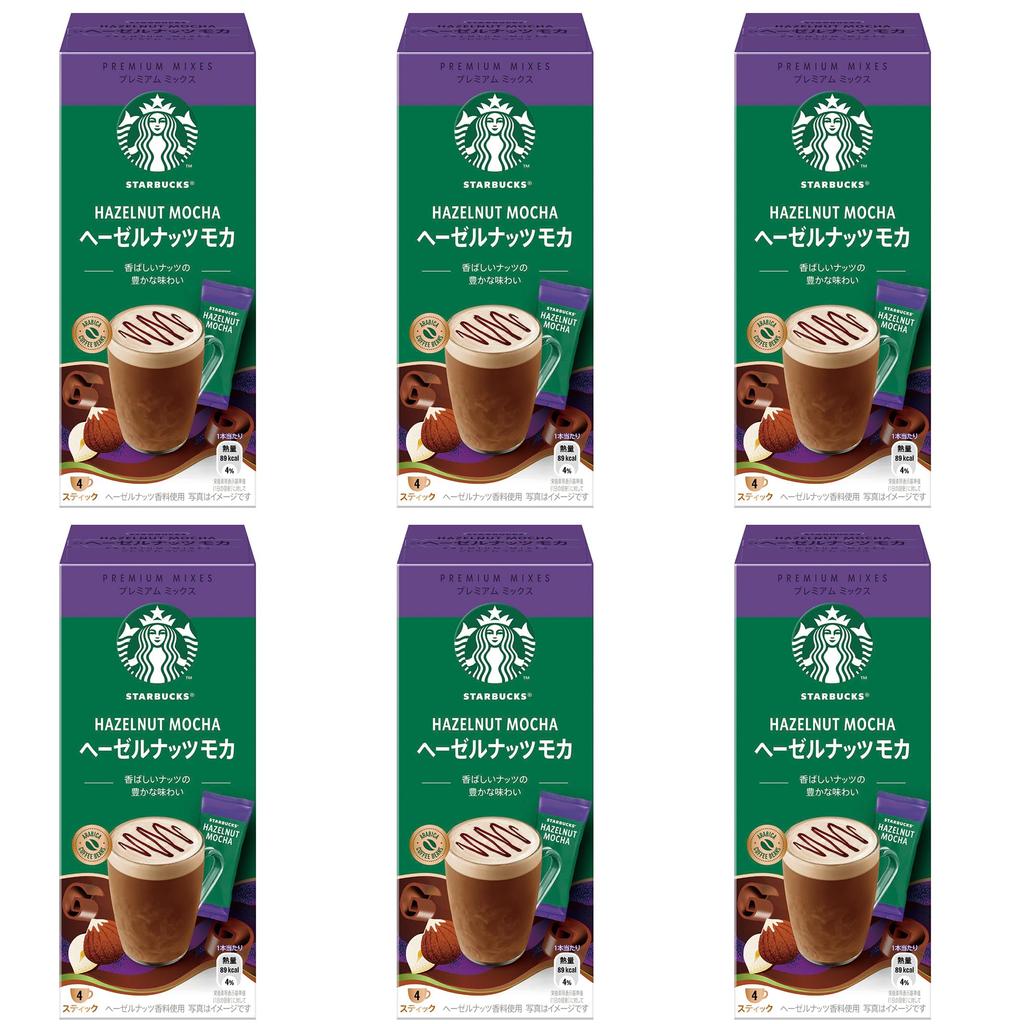 Starbucks Premium Mix Hazelnut Mocha Latte 4P X 6