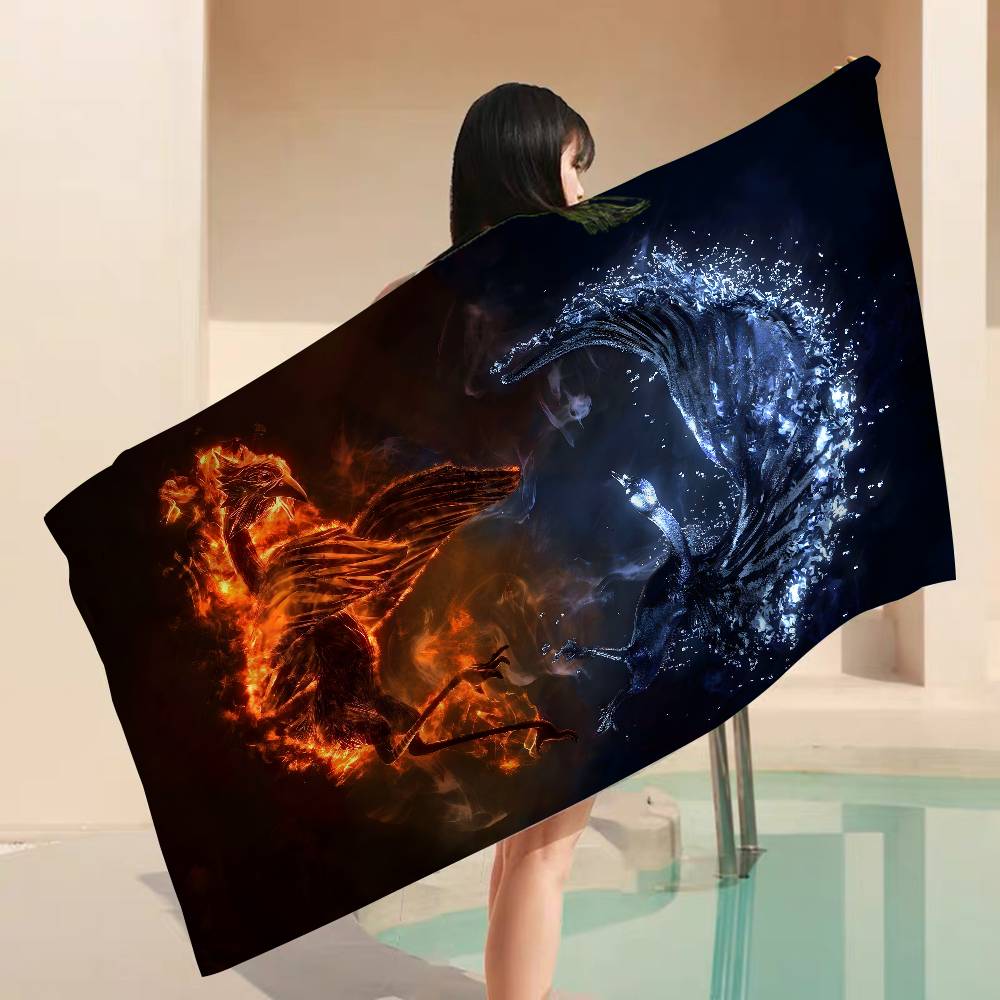 Chinese Tai Chi Bagua Yin Yang Microfiber Blanket Drying Beach Towels Oversized Printing Super Absorbent Pool Towel Blanket