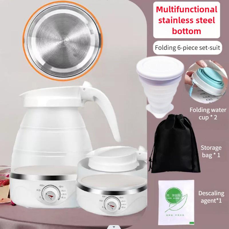Taşınabilir Mini Katlanır Kettle Çok Fonksiyonlu Küçük Silikon Elektrikli Kettle Açık Hava Seyahat Su Isıtıcısı