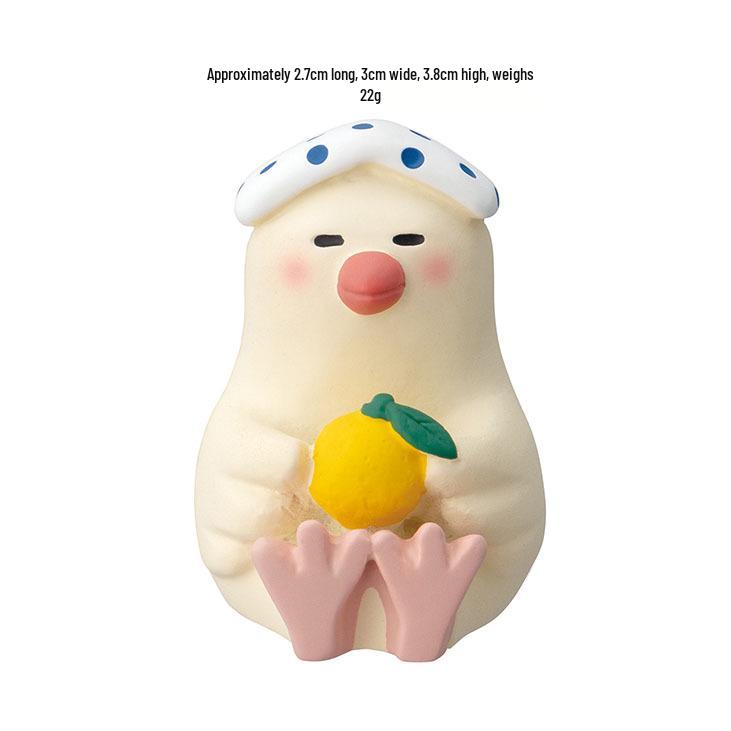 Lemon Yuzu Cat Ornament: Trendy Japanese ZAKKA Resin DIY Blind Box Decoration