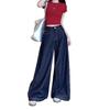Women's High-Waisted Retro Wide-Leg Jeans in Deep Blue
