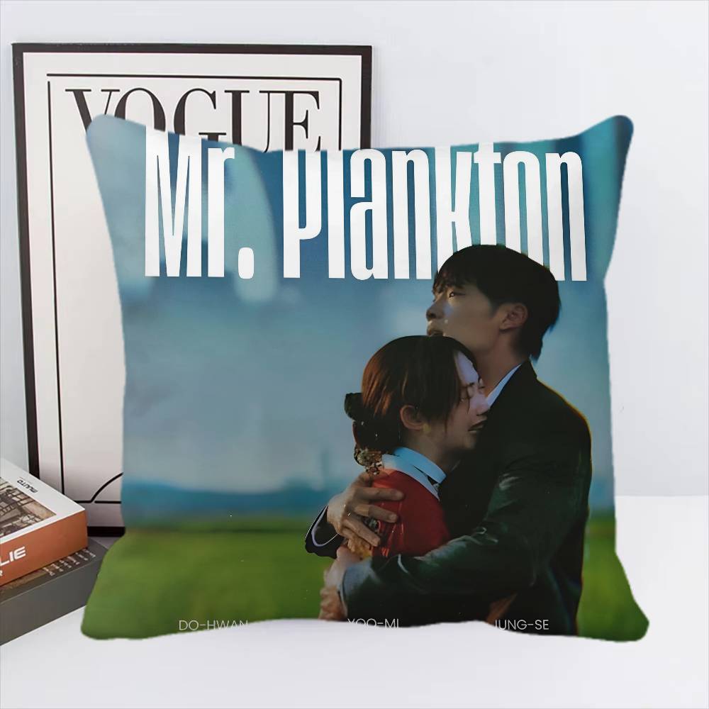 Mr.Plankton Serie TV Coreane Federa Quadrata Camera da Letto Divano Cuscino Comfort per il Tempo Libero Decorazione per Auto Casa