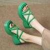 Fashion Women's Summer Chunky Platform Sandals Fashion Cross Strap Gladiator Shoes Woman Thick Bottom Wedge Heel Sandals for Women 2025