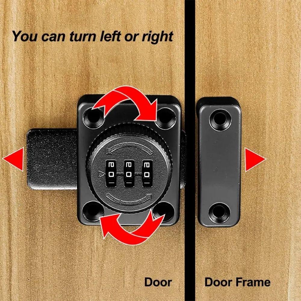 No Keys Needed Password Lock with 3 Digits Cabinet Door Lock Home Interior Doors