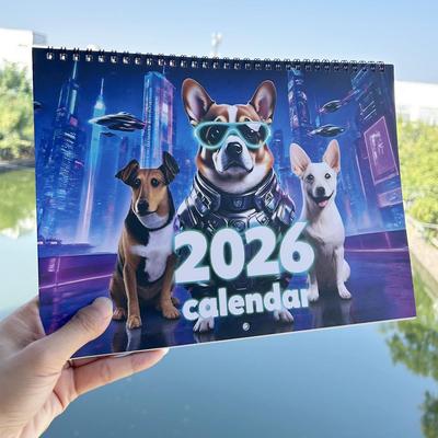 2026 Englischer Wandkalender: Kreativ Spiralgebunden für Europa & Amerika