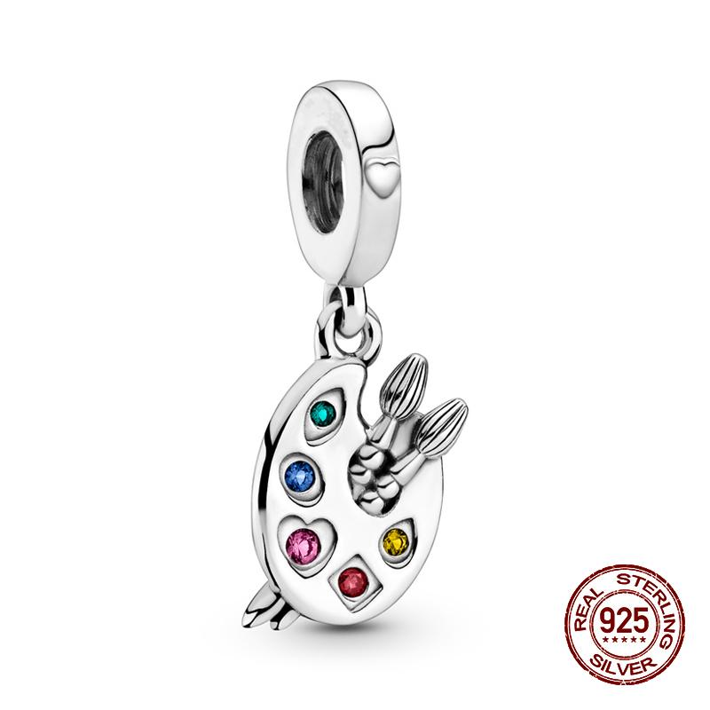 100% 925 Sterling Silver Guitar Musician Painter Doctor Career Charm Bead Fit 925 Original Bracelet DIY Souvenir Jewelry