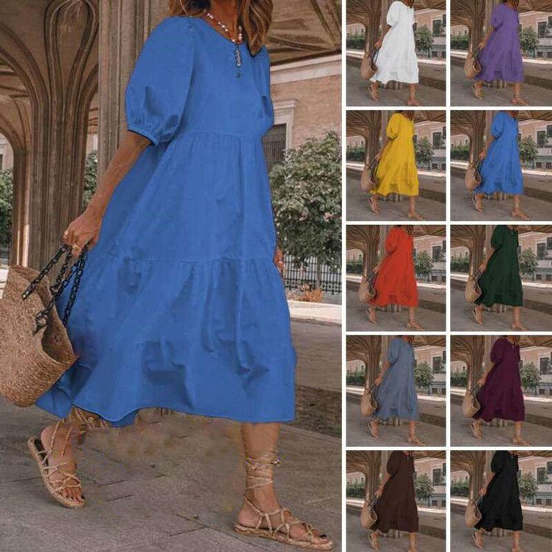 

Amazon New Retro Summer Dress Hot Sale Best Selling Sundress Women s Casual Bohemia Beach Dress Green XL