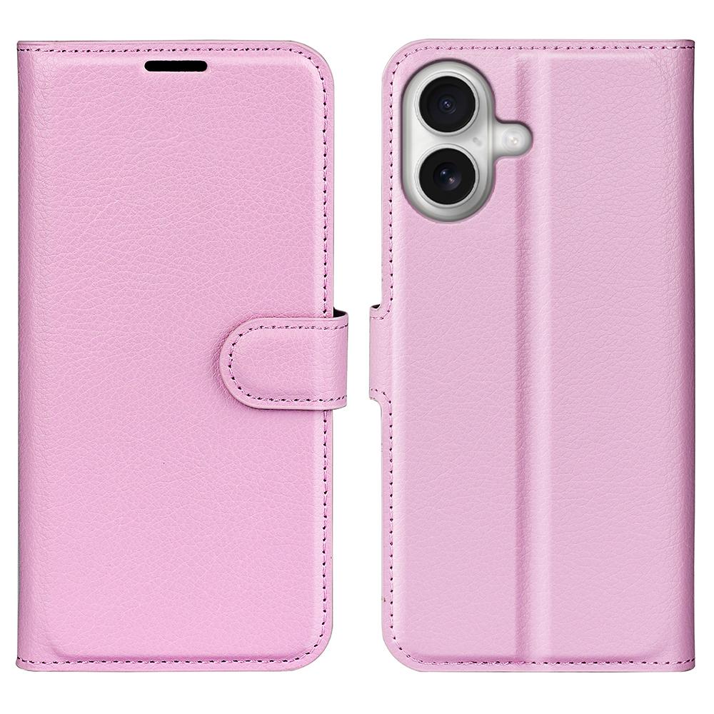 For iPhone 17 Wallet Case Litchi Texture Shockproof Leather Flip Stand Phone Cover