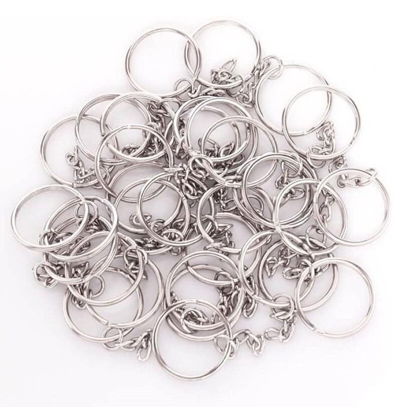 100PCS Lobster Clasp Hook and for Key Rings with Chain and for Keychain Crafts and Jewelry Making DIY Pendant Decor